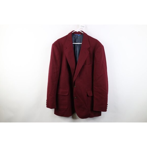 Vintage 70s Pendleton Mens 46L Wool 2 Button Suit Coat Blazer Jacket Red USA